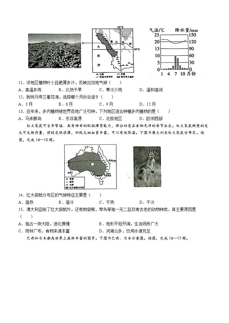 河南省洛阳市洛宁县2022-2023学年七年级下学期期末地理试题（含答案）03