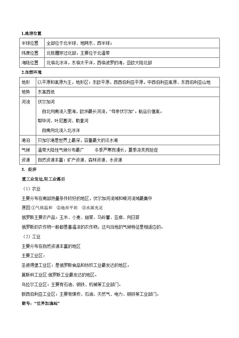【暑假提升】人教版地理七年级（七升八）暑假预习-第02讲 日本和俄罗斯 讲学案 （解析版）第3页