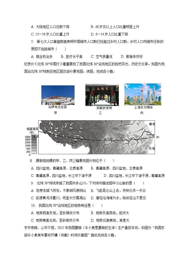 2022-2023学年安徽省芜湖市无为县八年级（上）期末地理试卷（含解析）第3页