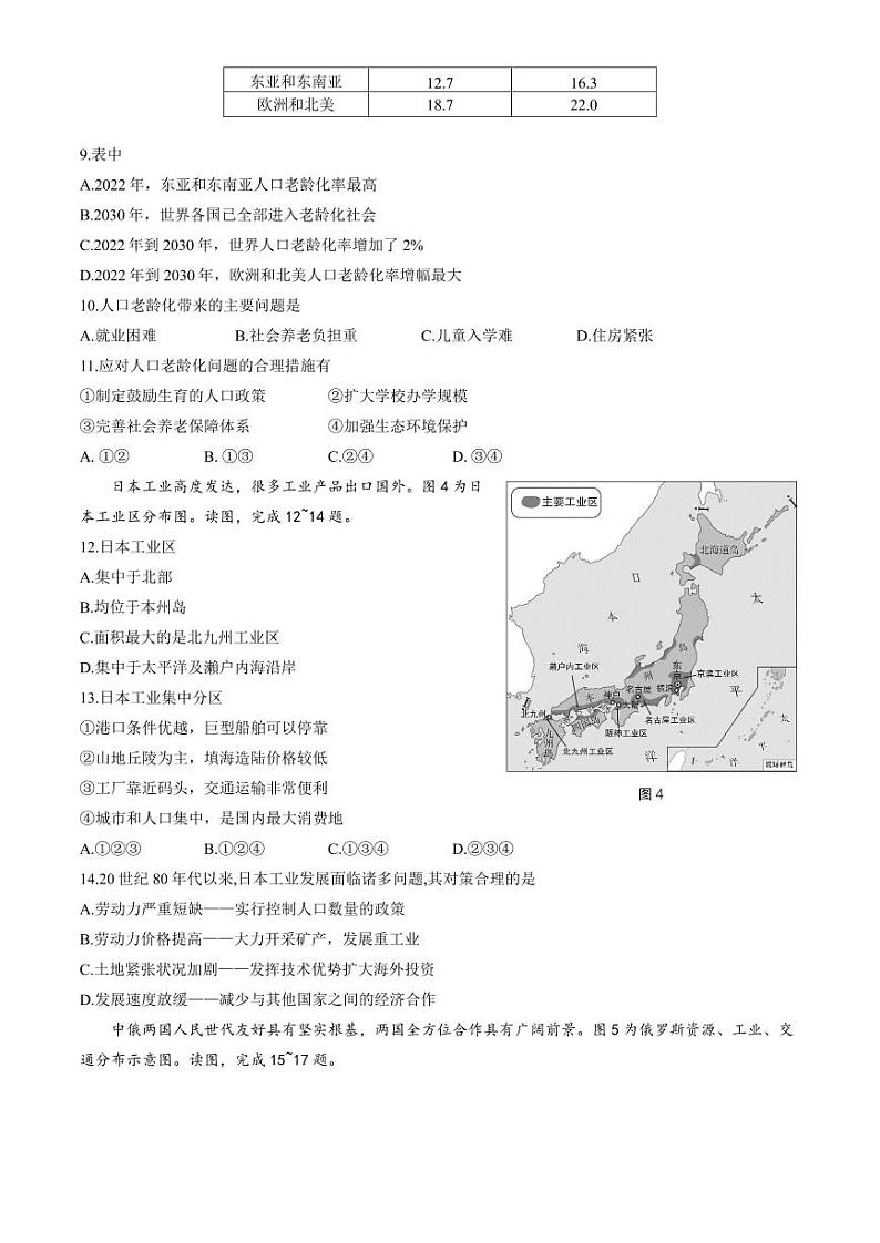 北京市海淀区2022-2023七年级初一下学期期末地理试卷+答案第3页