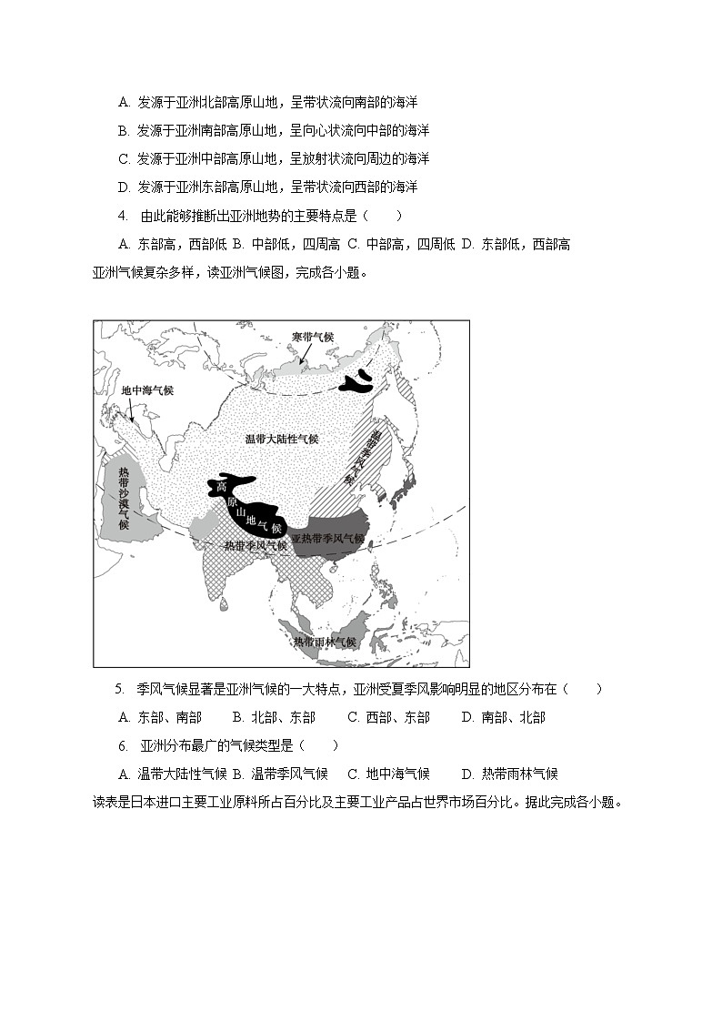 2022-2023学年四川省成都市成华区七年级（下）期末地理试卷（含解析）02