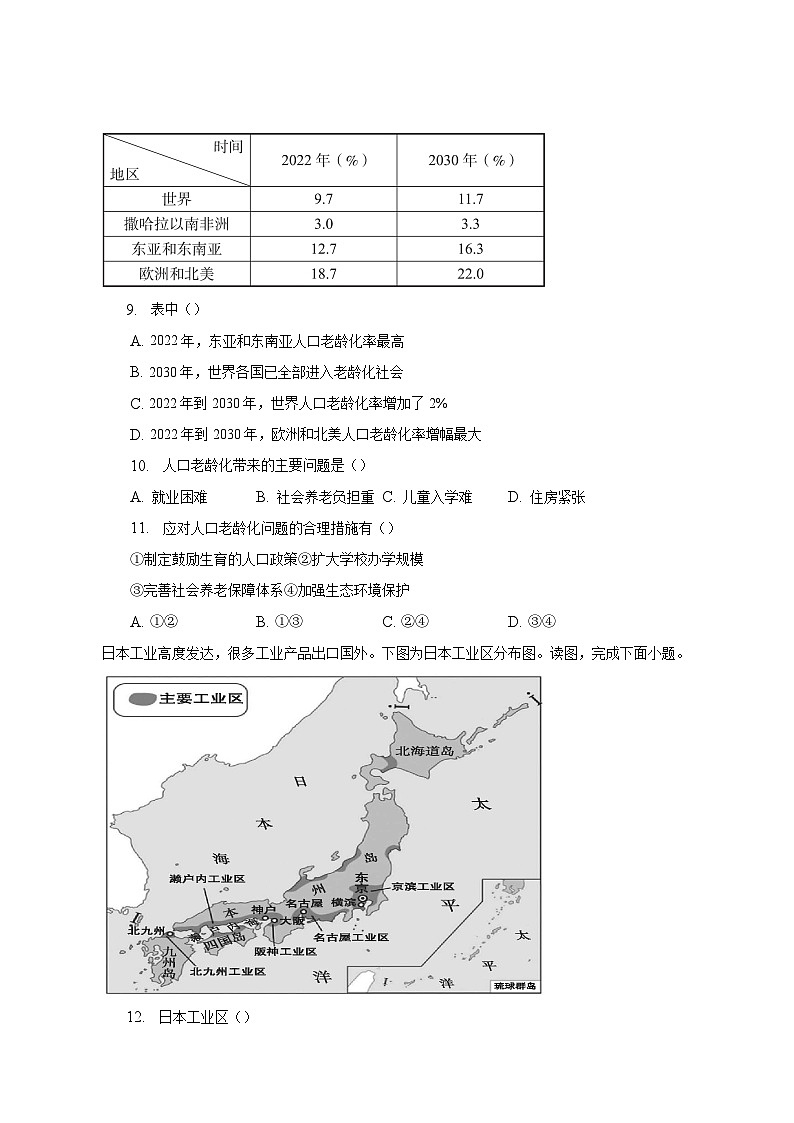 2022-2023学年北京市海淀区七年级（下）期末地理试题（含解析）03