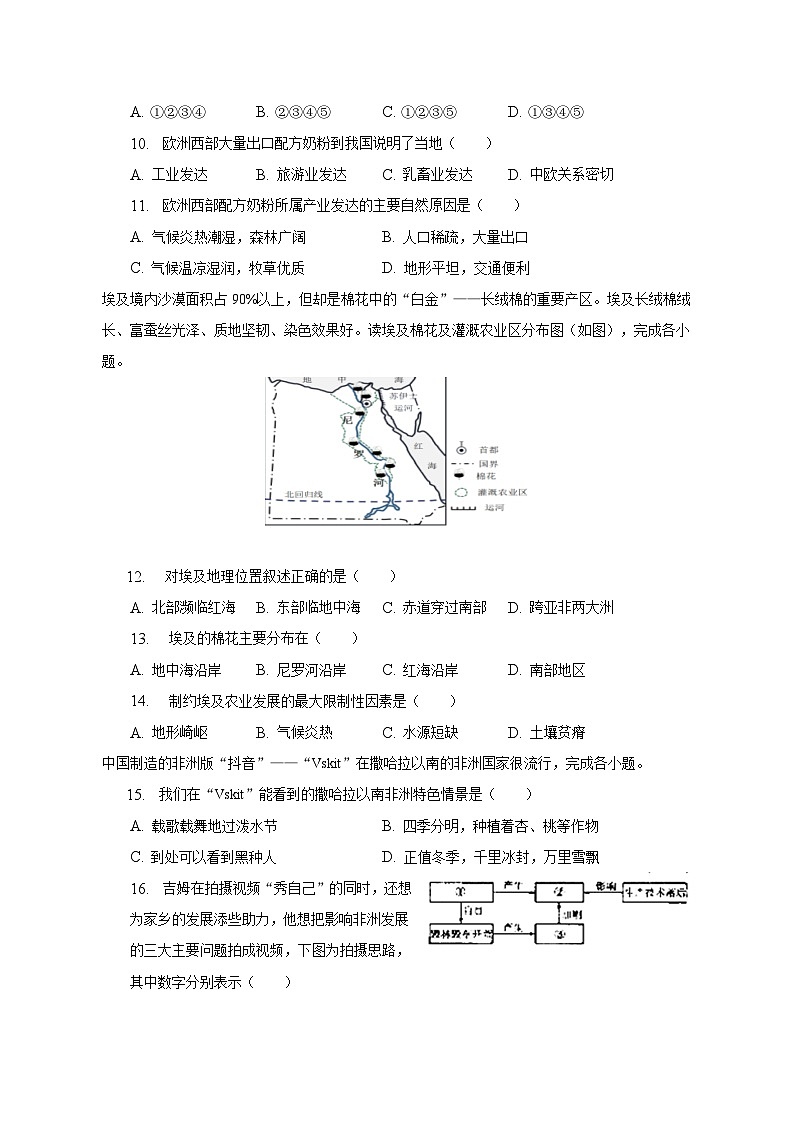 2022-2023学年重庆市永川区七年级（下）期末地理试卷（含解析）03