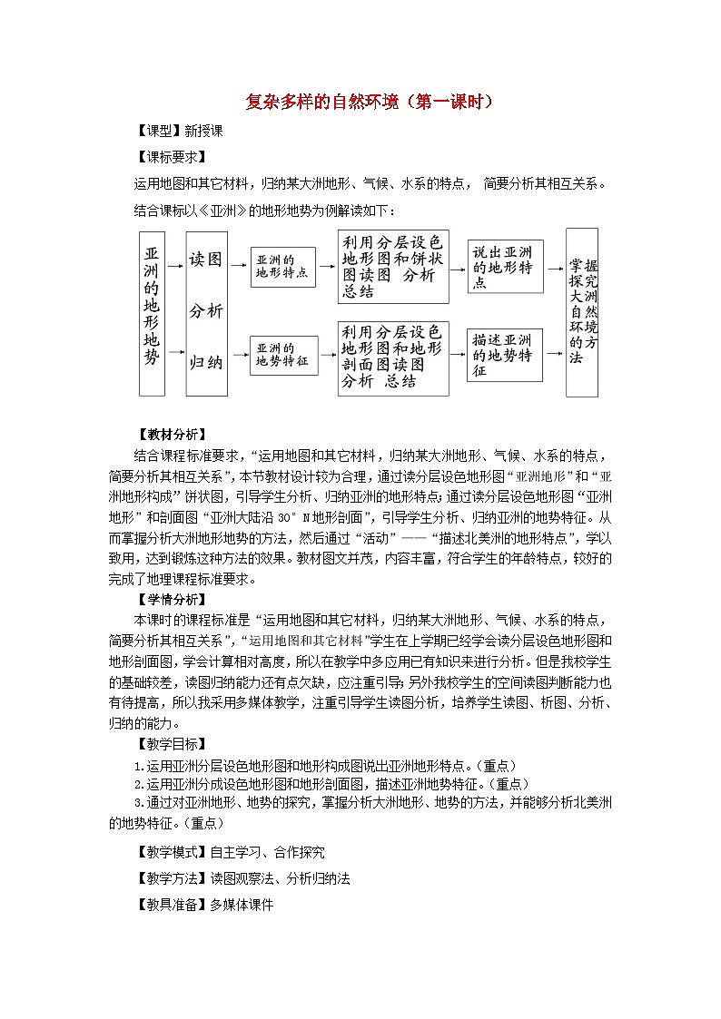 商务星球初中地理七年级下册6第二节复杂多样的自然环境教案3第1页