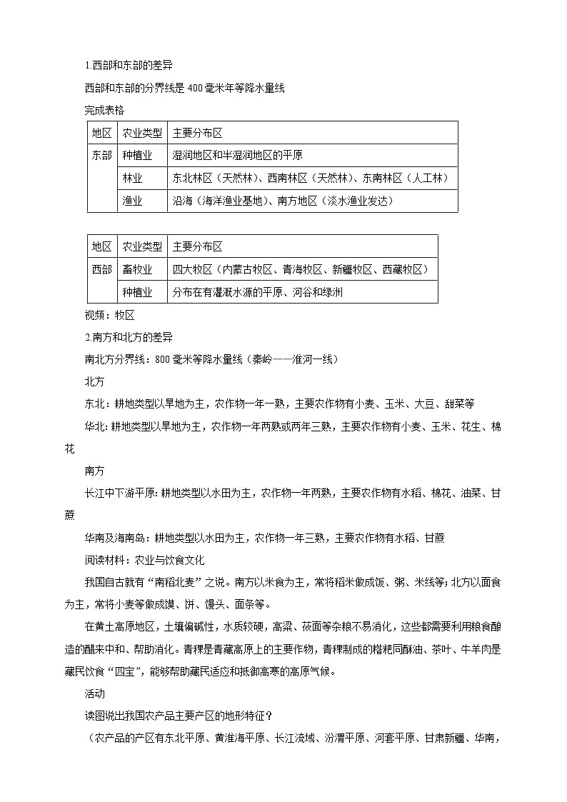 人教版八年级上册地理第12课《农业》课件+教案+练习+学案+素材03