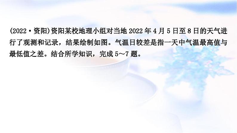 中考地理复习世界地理第四章天气与气候第1课时天气、气温与降水作业课件第7页