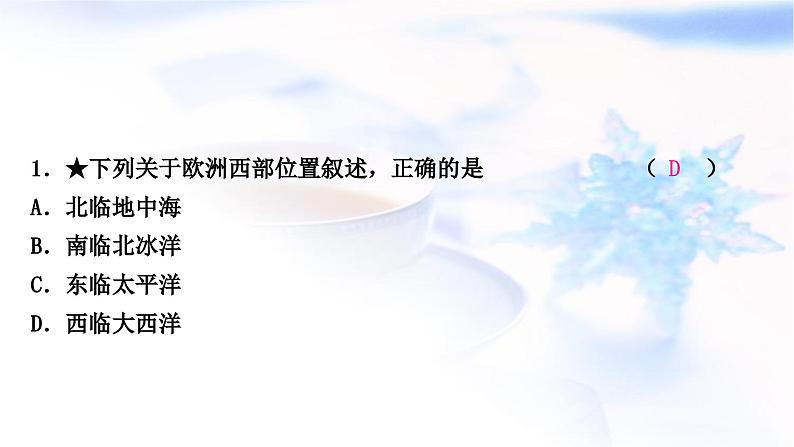 中考地理复习世界地理第六章认识大洲第2课时欧洲南、北美洲作业课件04