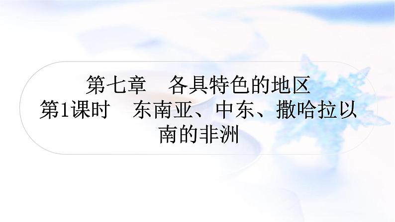 中考地理复习世界地理第七章各具特色的地区第1课时东南亚、中东、撒哈拉以南的非洲作业课件第1页