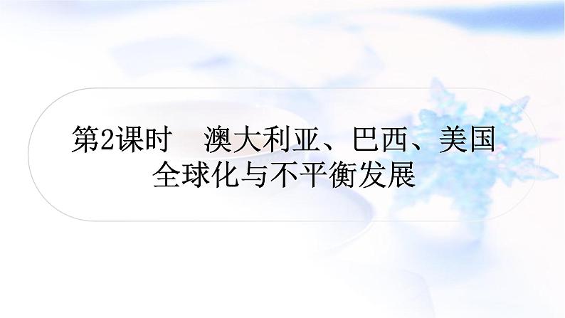 中考地理复习世界地理第八、九章不同类型的国家全球化与不平衡发展第2课时澳大利亚、巴西、美国全球化与不平衡发展作业课件第1页