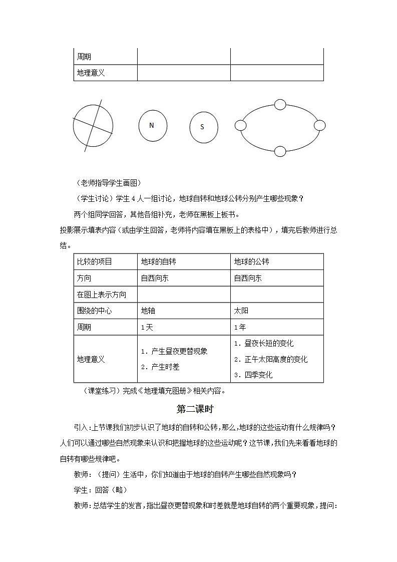 人教版地理七年级上册 《地球的运动》 课件+教案03