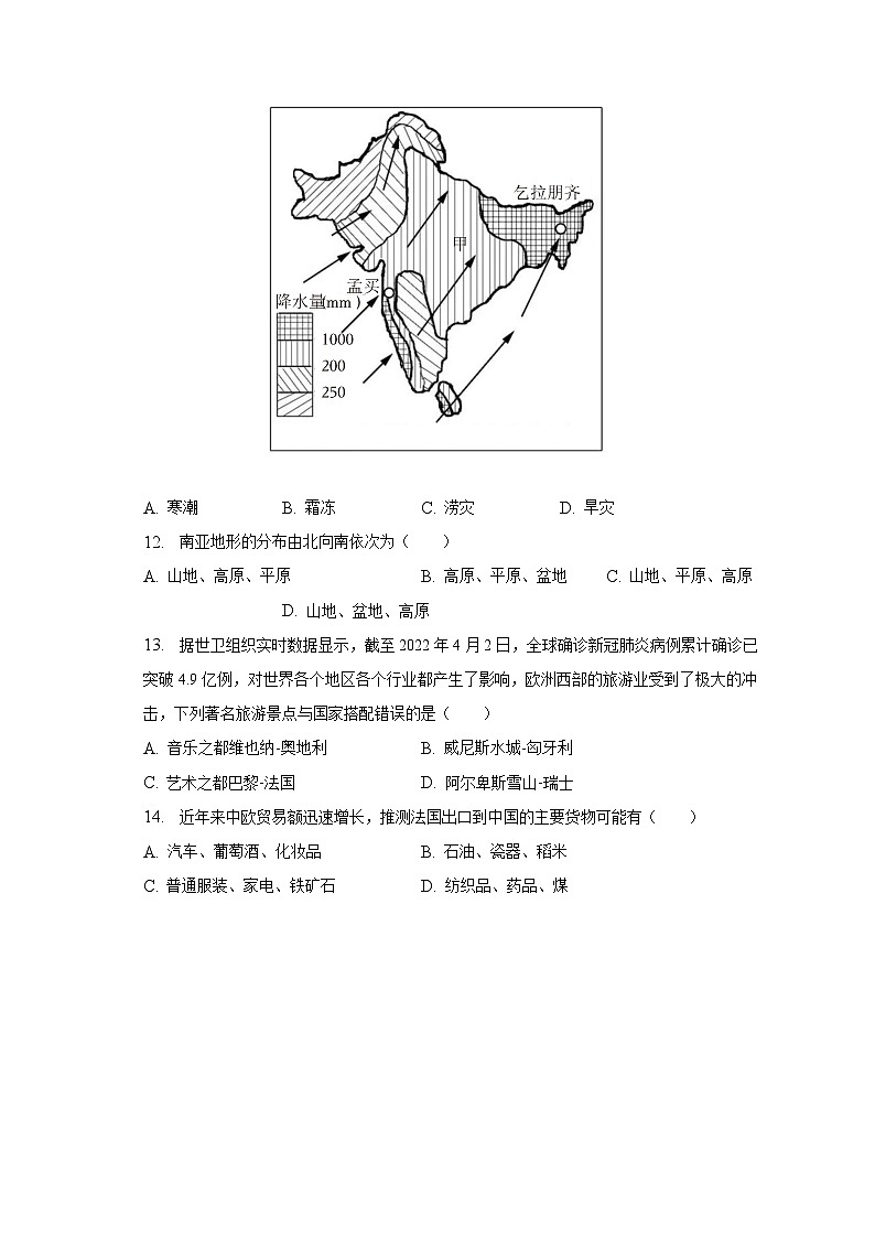 2022-2023学年甘肃省酒泉市东苑学校教育集团七年级（下）期末地理试卷（含解析）第3页