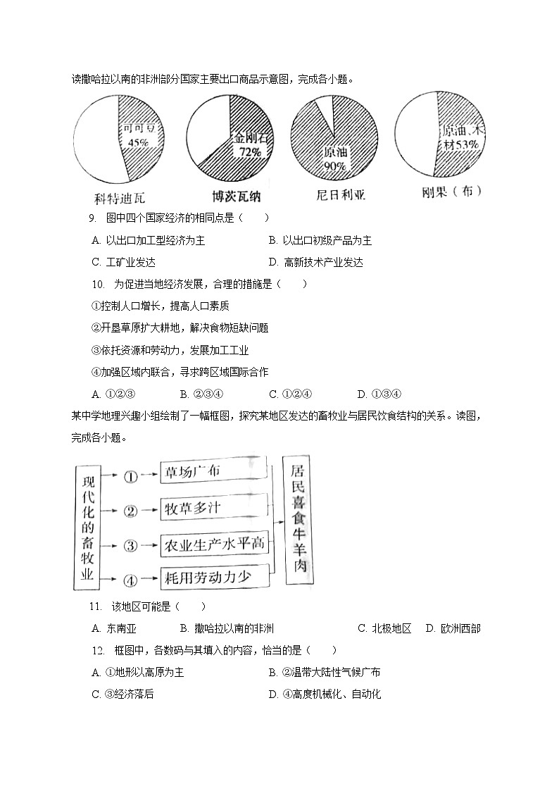 2022-2023学年山东省济宁市汶上县七年级（下）期末地理试卷（含解析）第3页