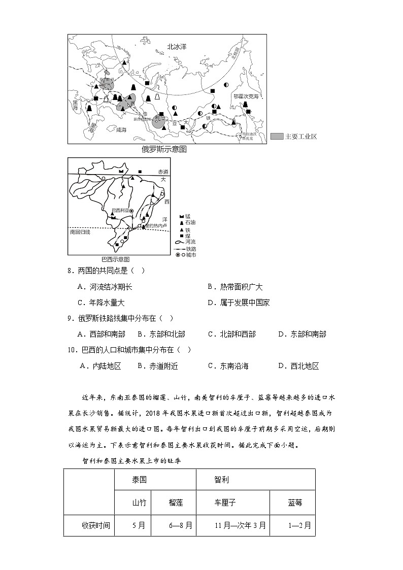 2023年河南省南阳市桐柏县方树泉中学中考三模地理试题（含解析）03