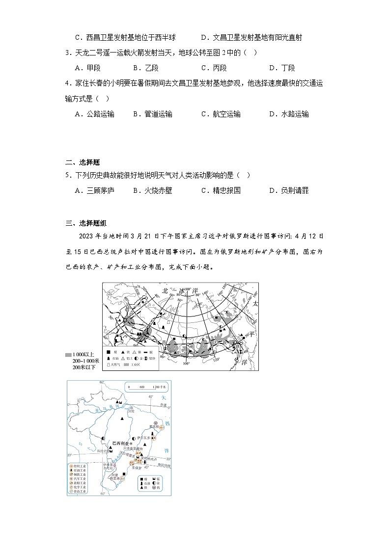 2023吉林省长春市初中学业水平测试模拟网上阅卷地理试题（含解析）第2页