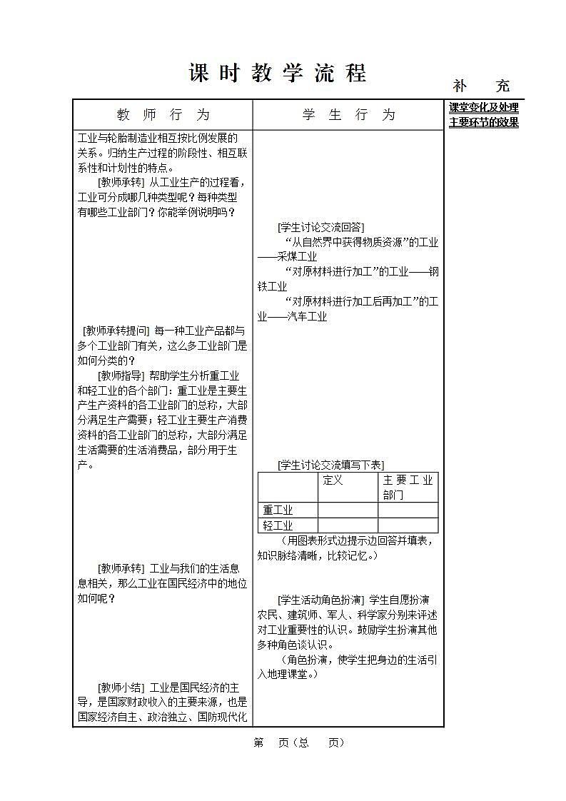 晋教版八上地理 4.2快速发展的工业 教案第3页