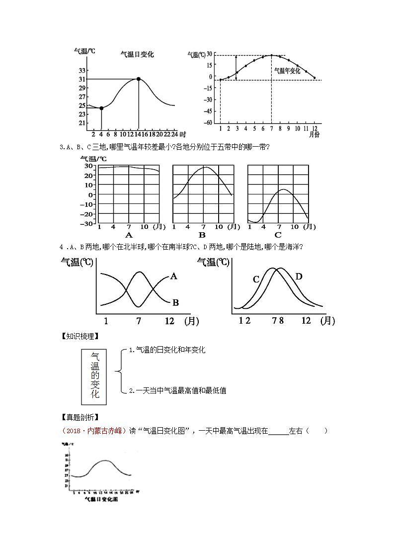 中图版七上导学案：3.2气温和降水（第1课时） 含答案02