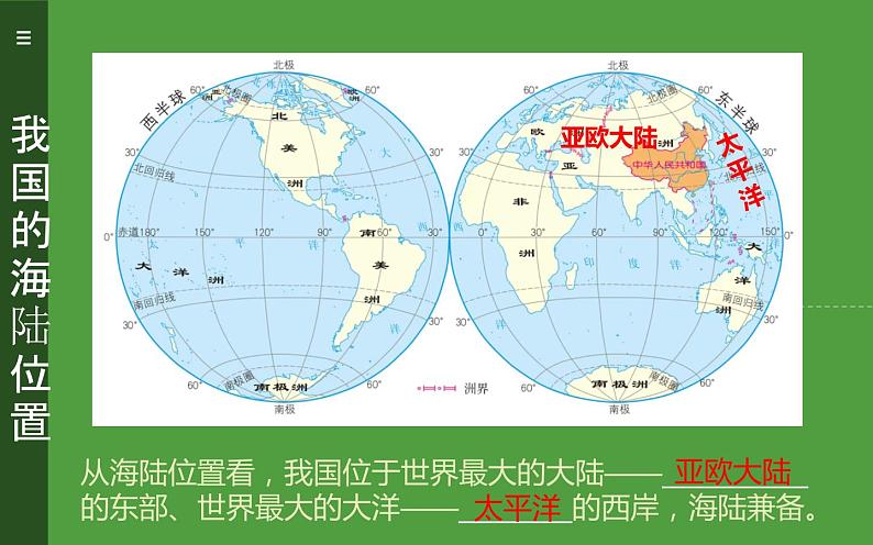 2023-2024学年人教版地理八年级上册第一章第一节《疆域》第一课时课件第5页