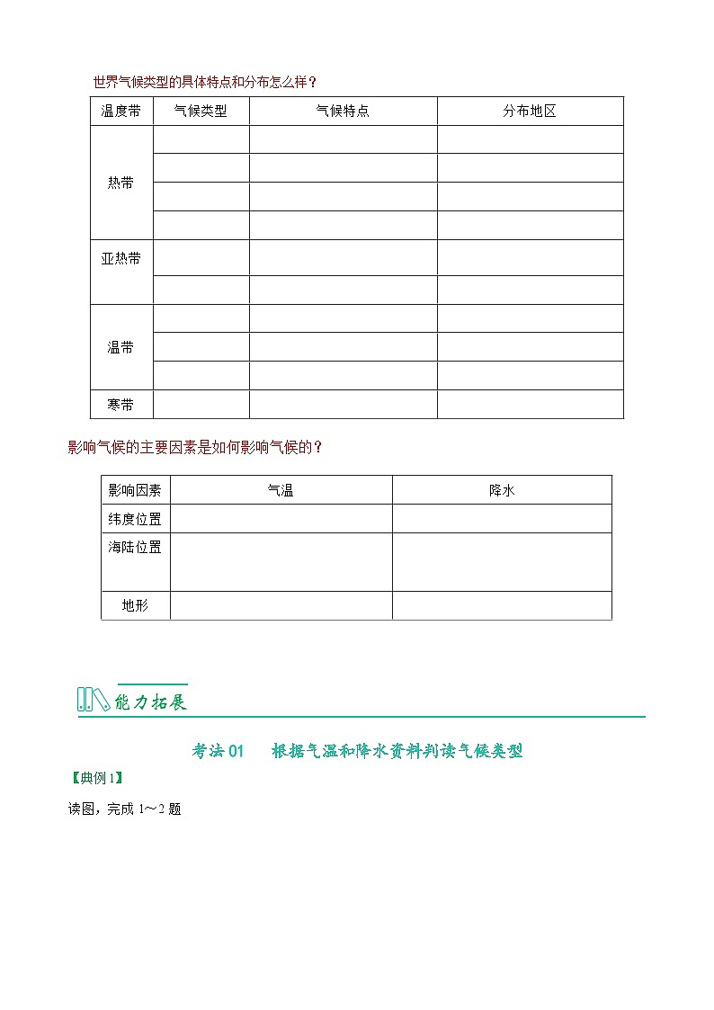 【同步讲义】人教版地理七年级上册-7.3.4《世界的气候》讲义（学生版）第3页