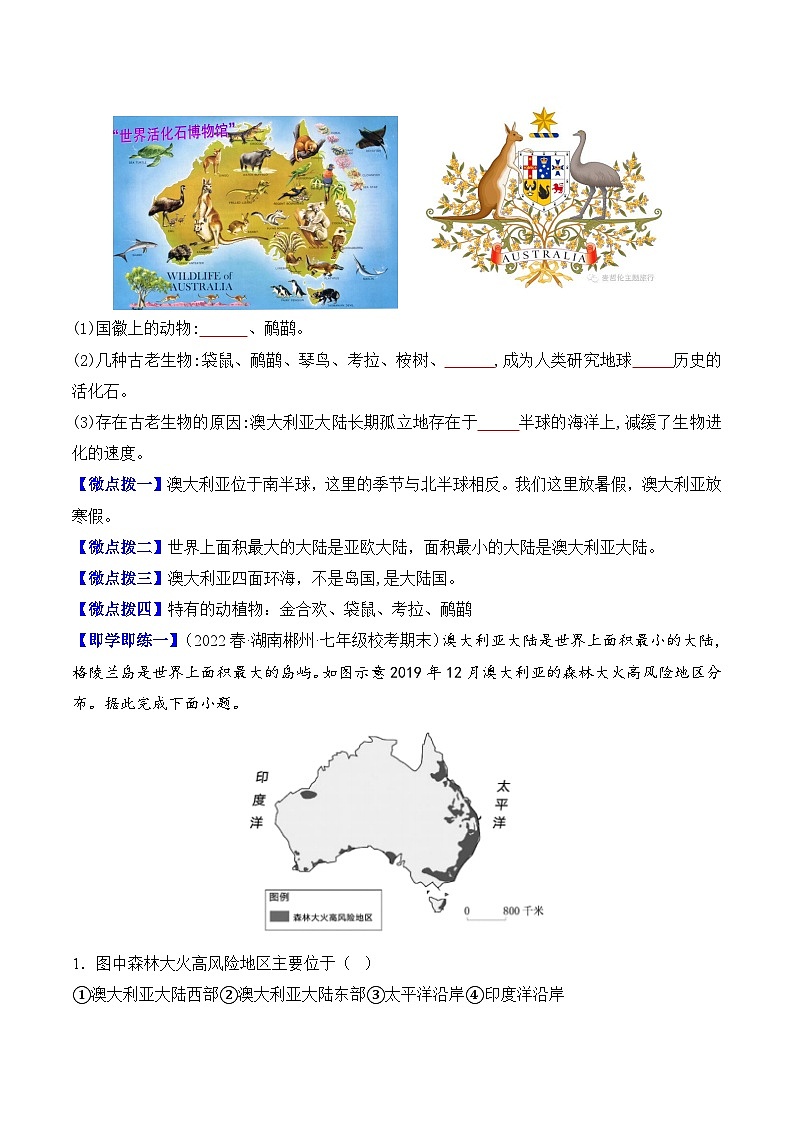 【同步讲义】人教版地理七年级下册-8.4《澳大利亚》讲义【学生版】第3页