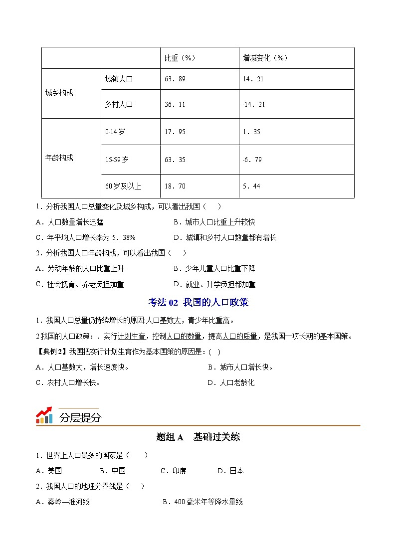 【同步讲义】湘教版地理八年级上册--1.3 中国的人口（学生版）第3页