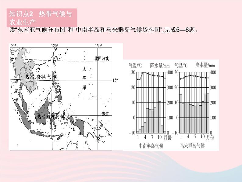 2023七年级地理下册第七章我们邻近的地区和国家第二节东南亚课时1十字路口的位置热带气候与农业生产作业课件新版新人教版第8页