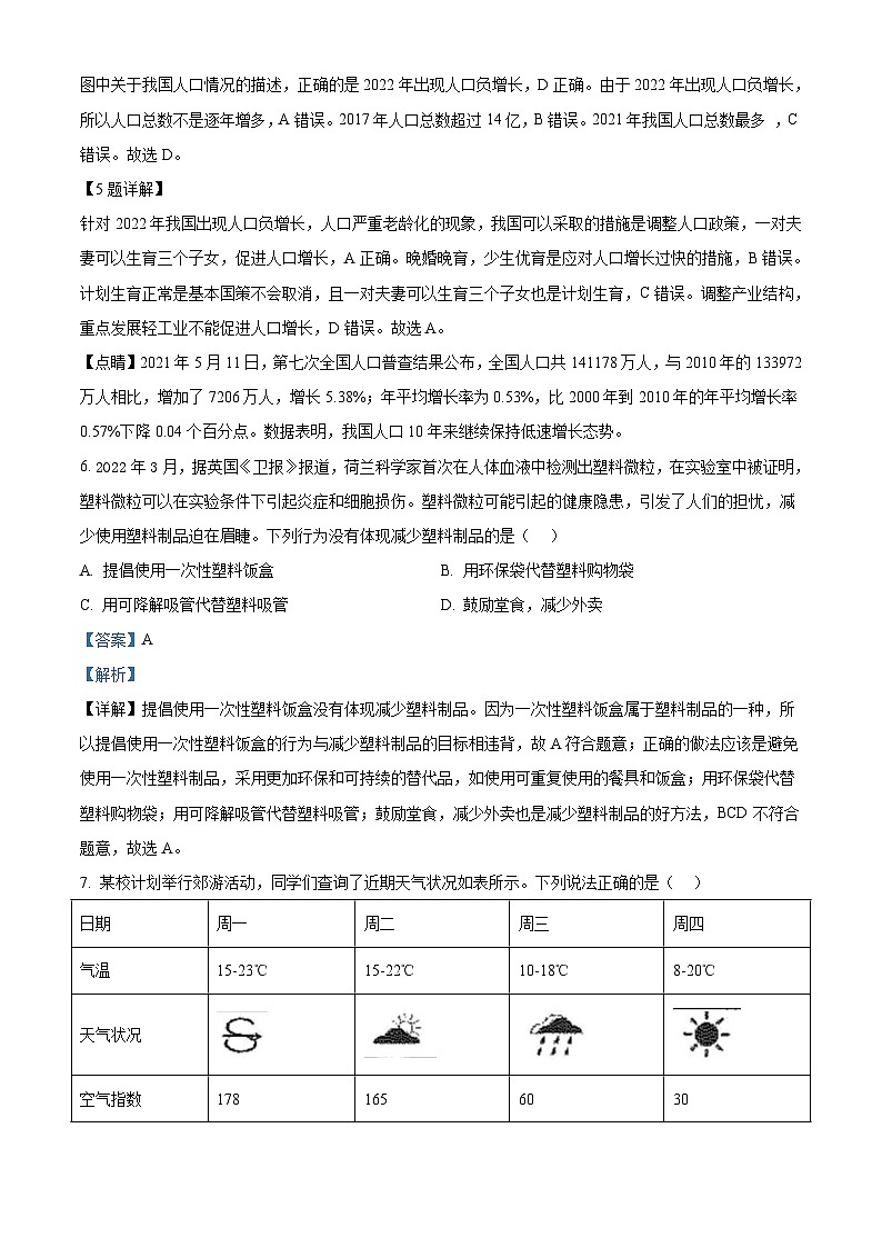 2023年四川省南充市中考地理真题（含解析）03