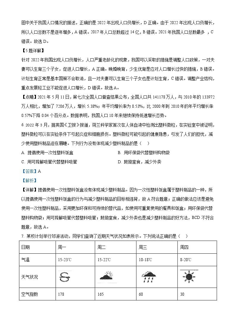 2023年四川省南充市中考地理真题（含解析）03