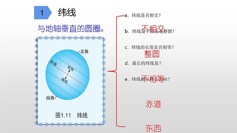 人教版七年级地理上册--1.1.2 纬线 经线和经纬网（精品课件）04