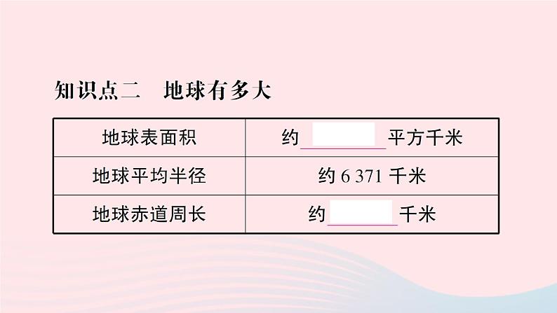 2023七年级地理上册第二章地球的面貌第一节认识地球第一课时地球的形状地球有多大作业课件新版湘教版05