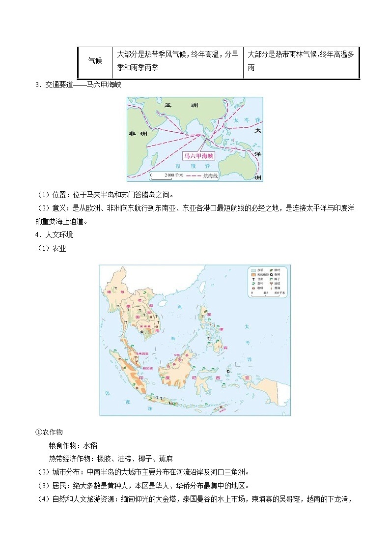 中考地理一轮复习知识点梳理+过关练习考点09 东南亚和印度（含解析）第2页
