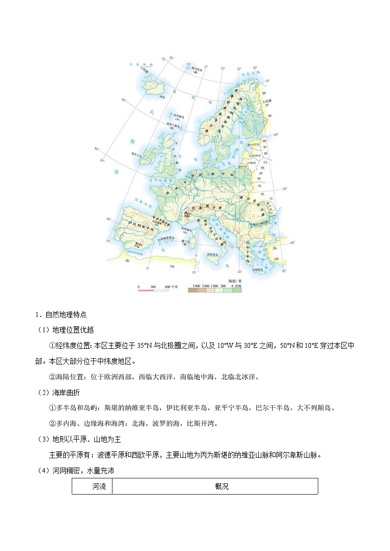 中考地理一轮复习知识点梳理+过关练习考点10 中东和欧洲西部（含解析）第3页