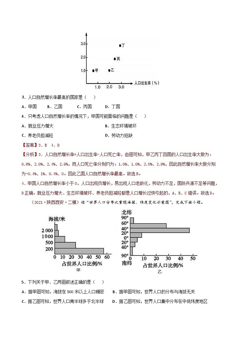 中考地理一轮复习过关练习专题07 世界的居民（含解析）02