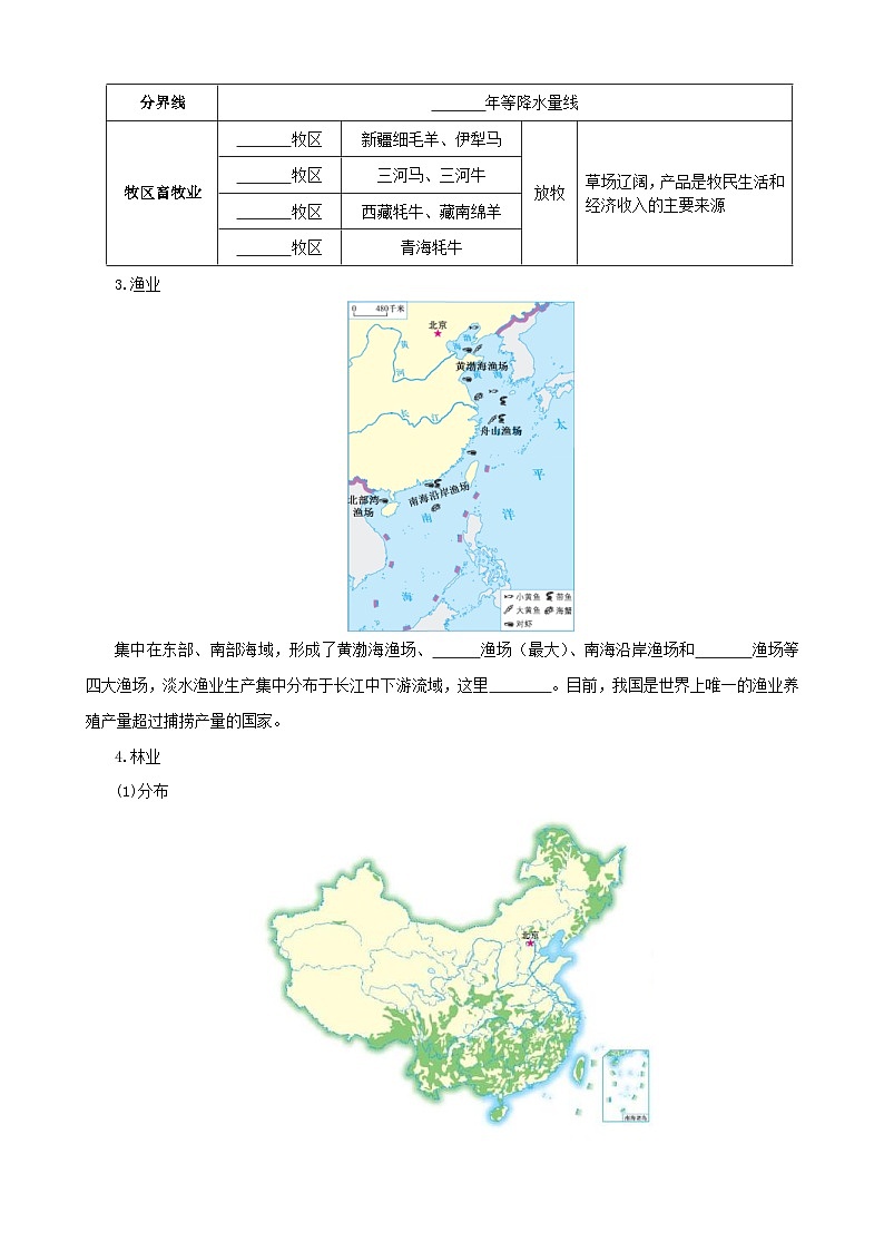 中考地理一轮复习学案专题19+中国的农业和工业（含答案）03
