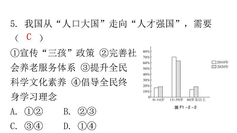 人教版八年级地理上册第一章第二节人口分层作业课件07