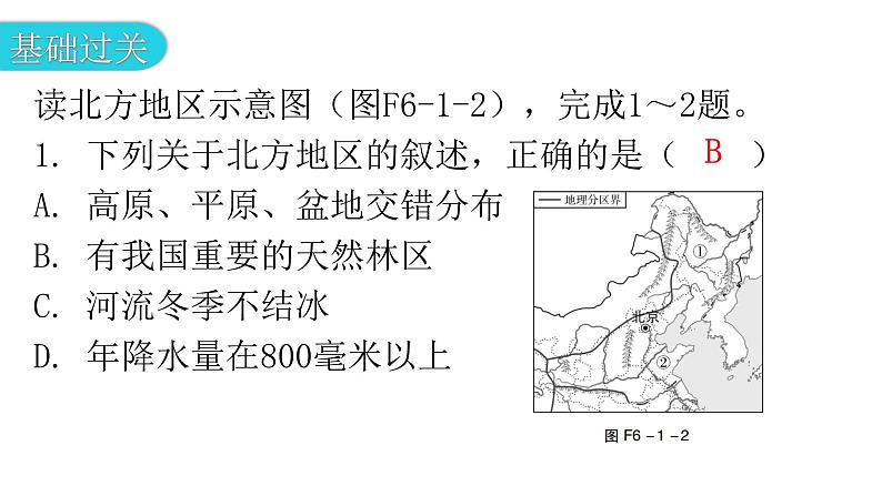 人教版八年级地理下册第六章第一节自然特征与农业分层作业课件04