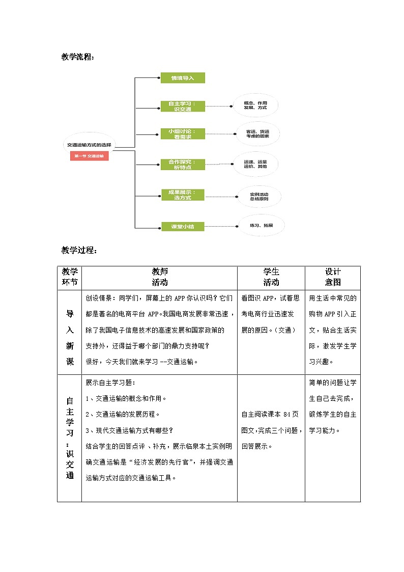 4.1交通运输第一课时教学设计 人教版地理八年级上册第2页