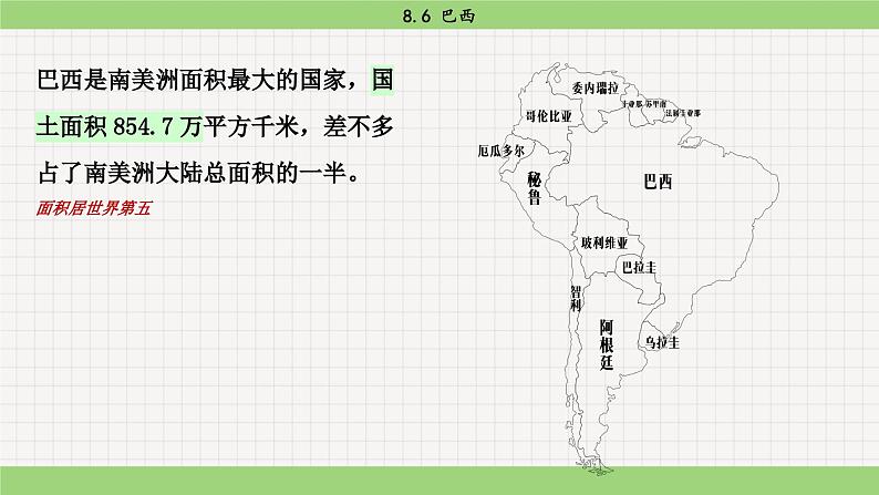 湘教版地理七年级下册8.6《巴西》课件PPT06