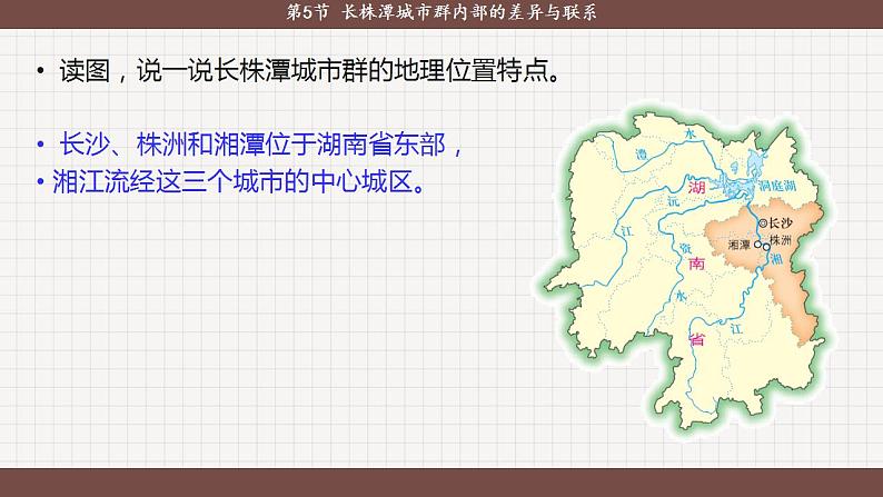 湘教版地理八下7.5《长株潭城市群内部的差异与联系》课件PPT07