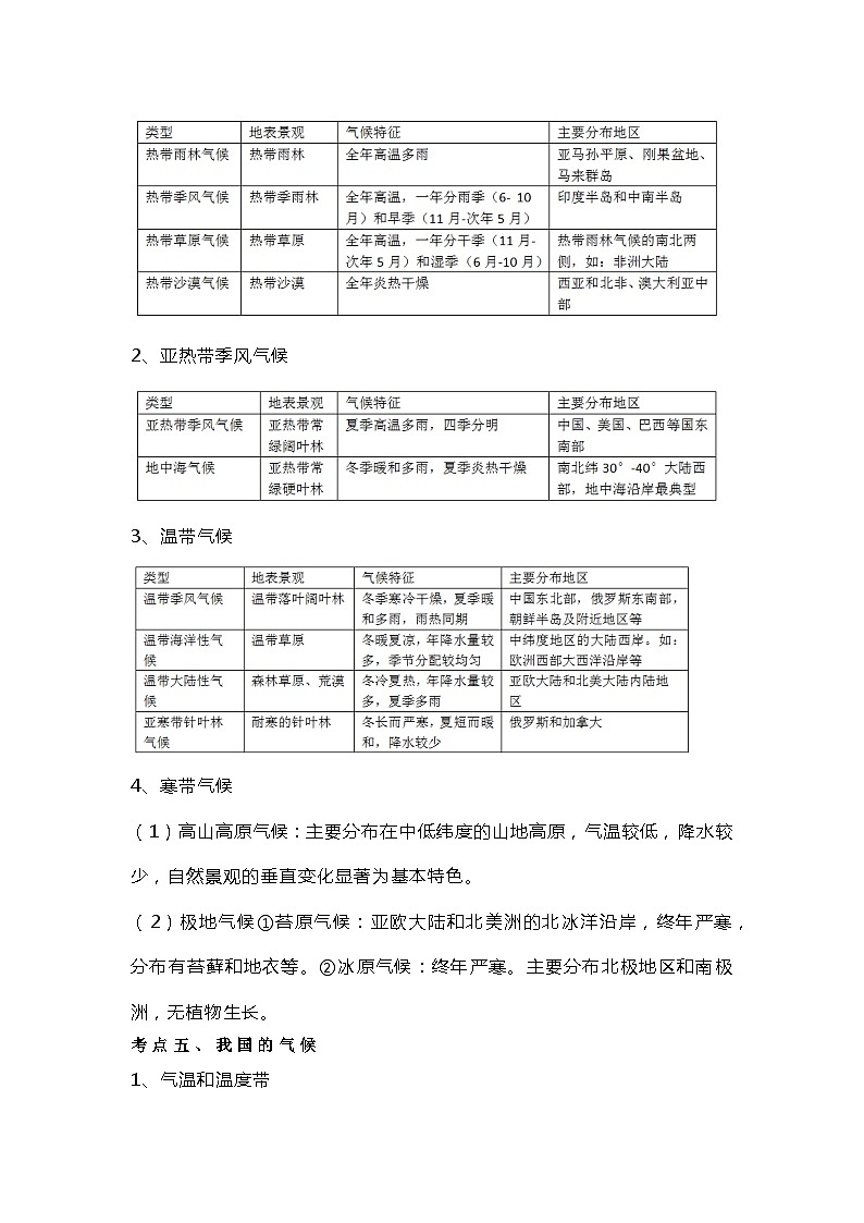 初中地理考试关于“气候”必考点及备考技巧第3页