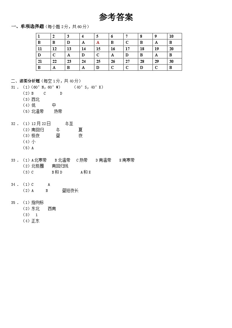 黑龙江省齐齐哈尔市龙江县2023-2024学年七年级上学期第一次月考地理试题01