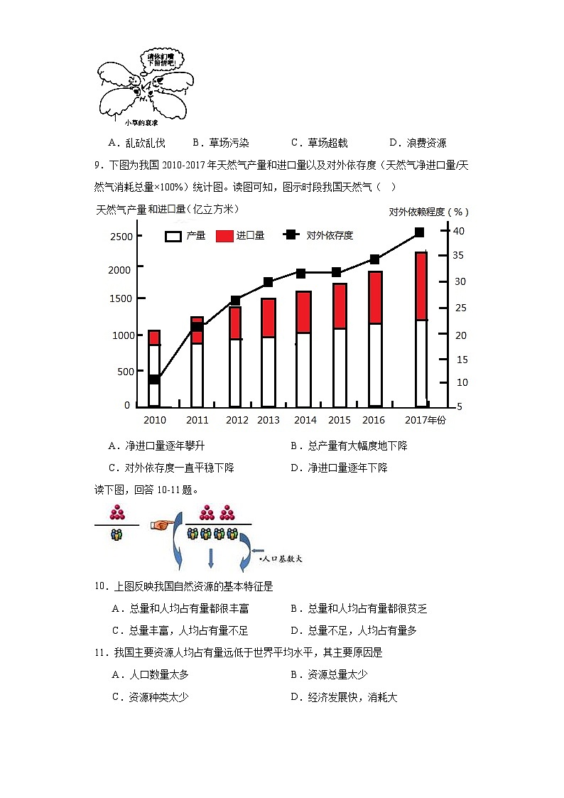 3.1自然资源的基本特征随堂练习-人教版地理八年级上册02