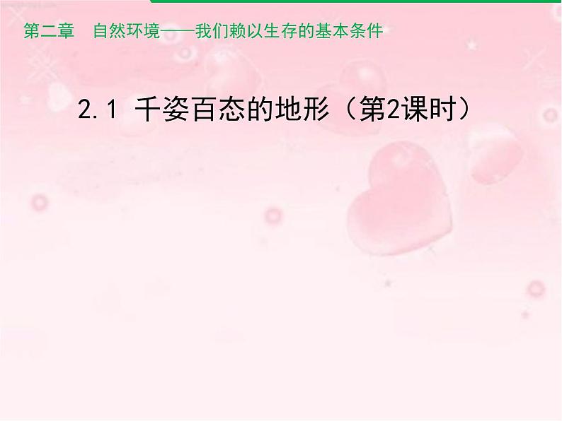 晋教版八年级上册第二章《千姿百态的地形》（第二课时）课件PPT第1页