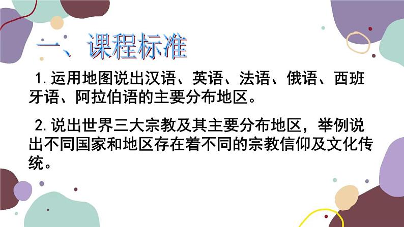 人教版地理七年级上册 第四章第二节 世界的语言和宗教说课课件第2页