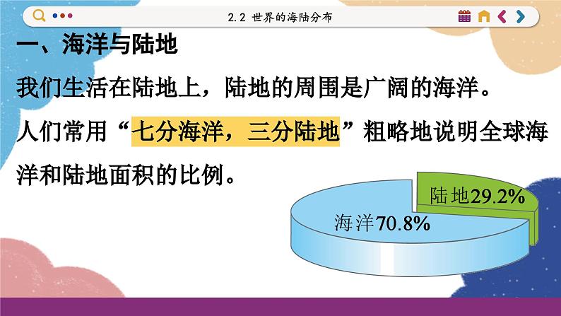 湘教版地理七年级上册 第2章第2节 世界的海陆分布课件04