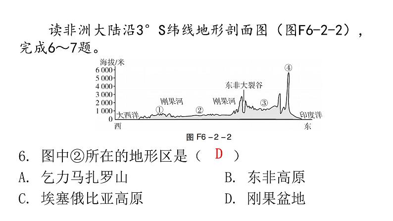 湘教版地理七年级下册第六章认识大洲第二节非洲第一课时作业课件第7页