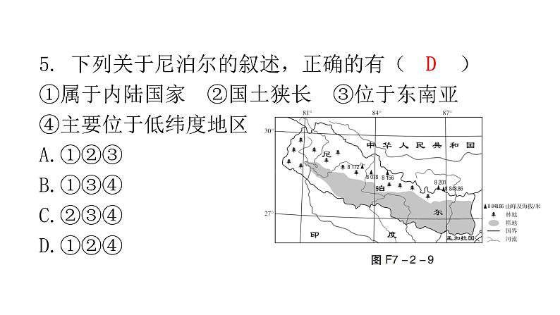 湘教版地理七年级下册第七章了解地区第二节南亚第二课时作业课件第7页