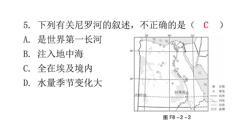 湘教版地理七年级下册第八章走近国家第二节埃及作业课件06