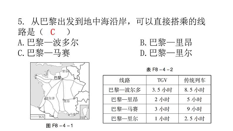 湘教版地理七年级下册第八章走近国家第四节法国作业课件07