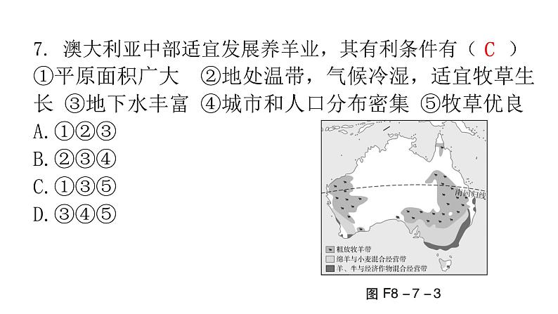 湘教版地理七年级下册第八章走近国家第七节澳大利亚作业课件08