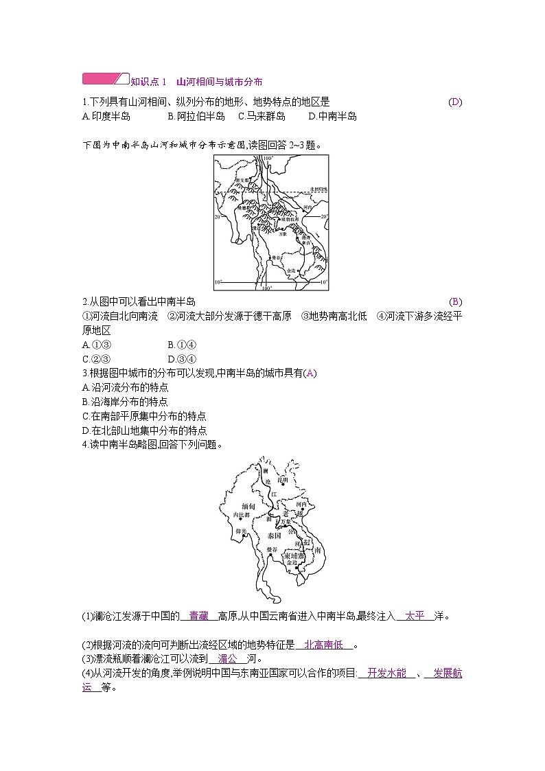 人教版地理七年级下册 第七章 第二节第二课时 教案第2页